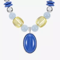 Liz Claiborne Womens Blue 18 Inch Pendant Necklace