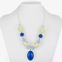 Liz Claiborne Womens Blue 18 Inch Pendant Necklace