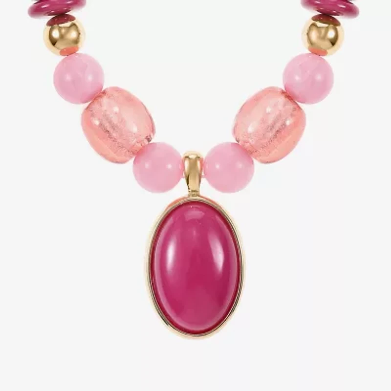 Liz Claiborne Womens Blue 18 Inch Pendant Necklace