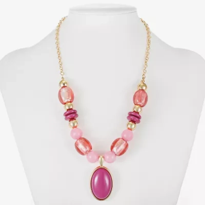 Liz Claiborne Womens Blue 18 Inch Pendant Necklace