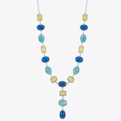 Liz Claiborne Womens Blue 18 Inch Y Necklace