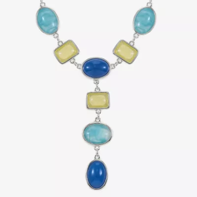 Liz Claiborne Womens Blue 18 Inch Y Necklace