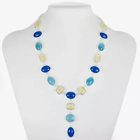 Liz Claiborne Womens Blue 18 Inch Y Necklace