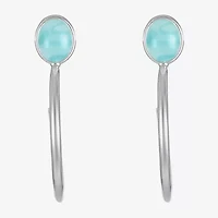 Liz Claiborne Womens Blue 46mm Hypoallergenic Hoop Earrings
