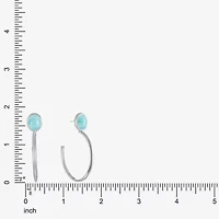 Liz Claiborne Womens Blue 46mm Hypoallergenic Hoop Earrings