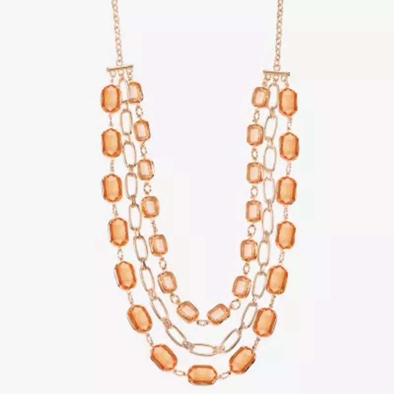 Liz Claiborne Layered Womens 18 Inch Statement Necklace