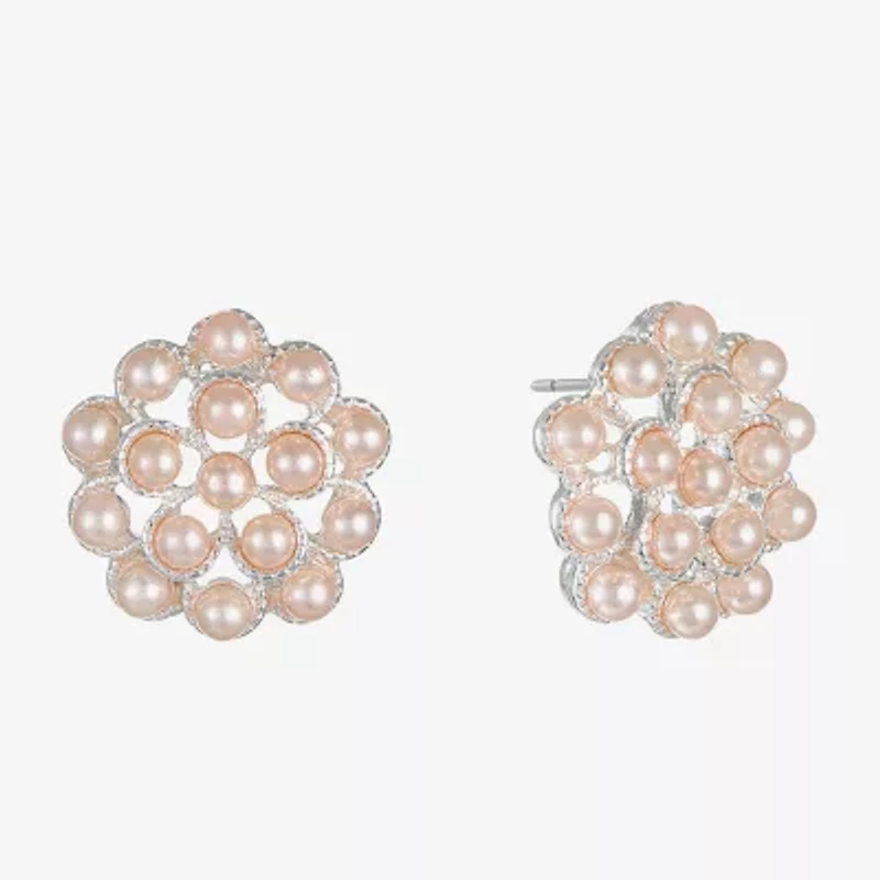 Monet Jewelry Timeless Simulated Pearl 17mm Round Stud Earrings