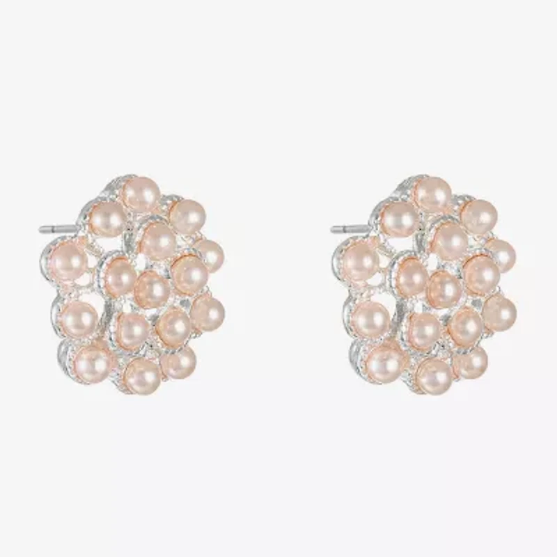 Monet Jewelry Timeless Simulated Pearl 17mm Round Stud Earrings