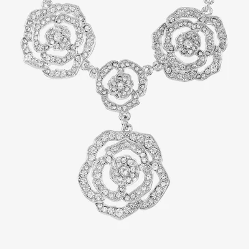 Monet Jewelry Timeless Rose Womens Glass 18 Inch Y Necklace