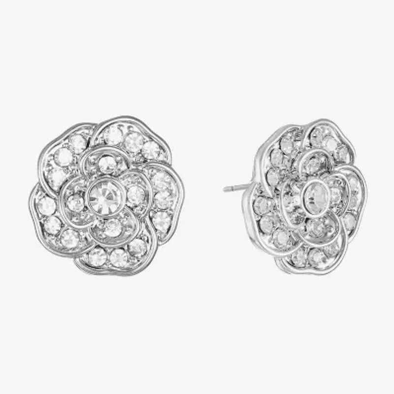 Monet Jewelry Timeless Rose Glass 15mm Flower Stud Earrings
