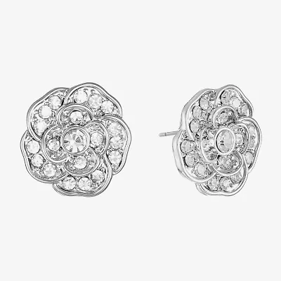 Monet Jewelry Timeless Rose Glass 15mm Flower Stud Earrings