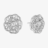 Monet Jewelry Timeless Rose Glass 15mm Flower Stud Earrings