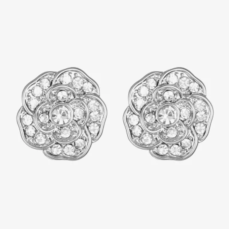 Monet Jewelry Timeless Rose Glass 15mm Flower Stud Earrings