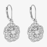 Monet Jewelry Timeless Rose Womens Glass Flower Drop Earrings