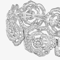 Monet Jewelry Timeless Rose Womens Glass Flower Stretch Bracelet