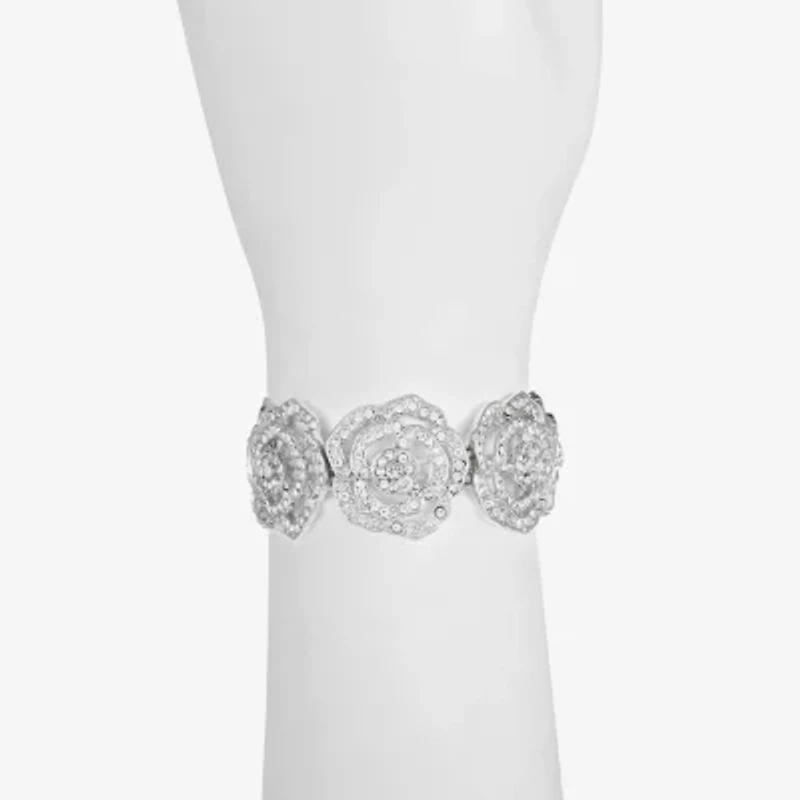Monet Jewelry Timeless Rose Womens Glass Flower Stretch Bracelet