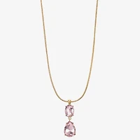 Monet Jewelry Womens Glass Oval 17 Inch Pendant Necklace