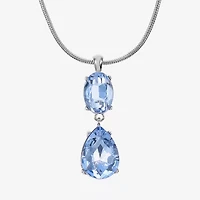 Monet Jewelry Womens Glass Oval 17 Inch Pendant Necklace