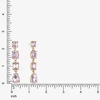 Monet Jewelry Gold Tone Linear Womens Glass Oval Hypoallergenic Drop Earrings