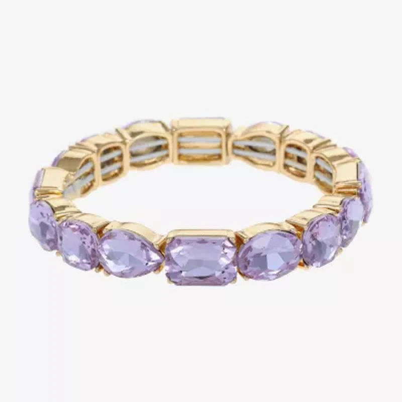 Monet Jewelry Womens Glass Oval Stretch Bracelet