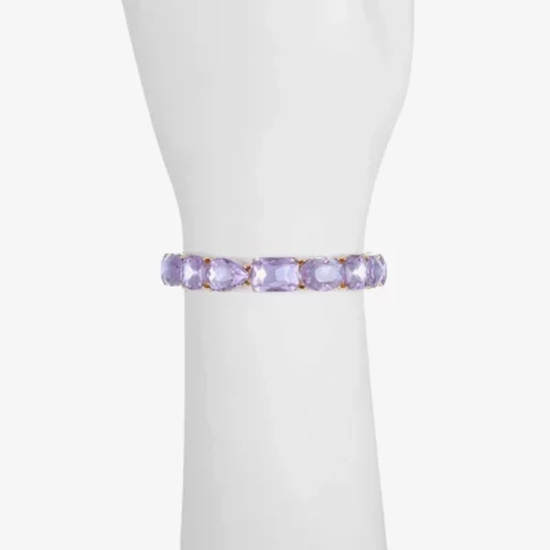 Monet Jewelry Womens Glass Oval Stretch Bracelet