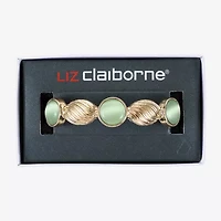 Liz Claiborne Womens Blue Glass Round Stretch Bracelet