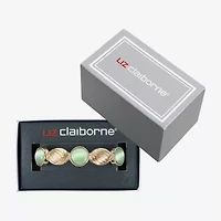 Liz Claiborne Womens Blue Glass Round Stretch Bracelet