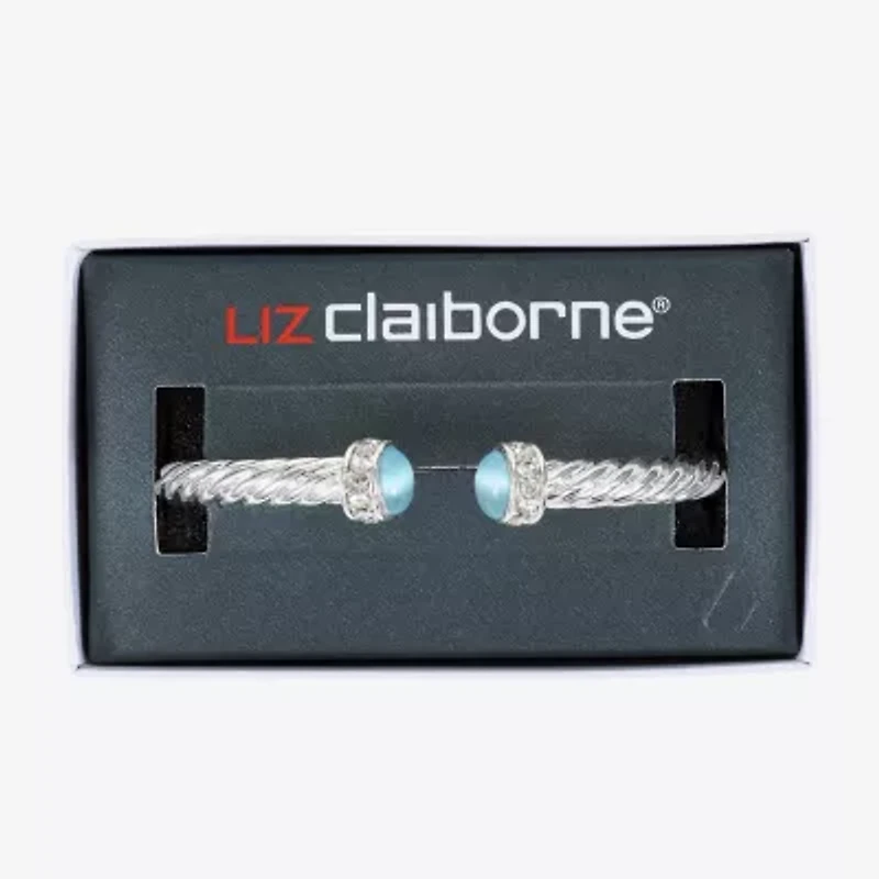 Liz Claiborne Womens Blue Glass Cuff Bracelet