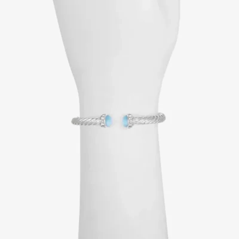 Liz Claiborne Womens Blue Glass Cuff Bracelet