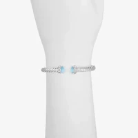 Liz Claiborne Womens Blue Glass Cuff Bracelet