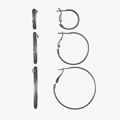 Liz Claiborne Hoop Womens Hypoallergenic 3 Pair Earring Set