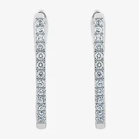 (H-I / I1) 1/4 CT. T.W. Lab Grown White Diamond 10K or Yellow Gold 16.4mm Hoop Earrings
