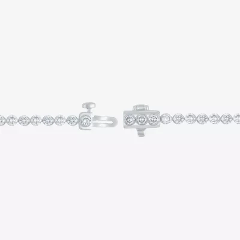 Floating Diamonds (F / Vs2) Womens 5 CT. T.W. Lab Grown White Diamond 14K White Gold 7.25 Inch Tennis Bracelet
