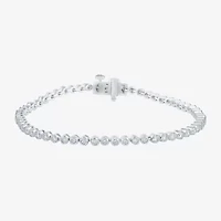 Floating Diamonds (F / Vs2) Womens 5 CT. T.W. Lab Grown White Diamond 14K White Gold 7.25 Inch Tennis Bracelet