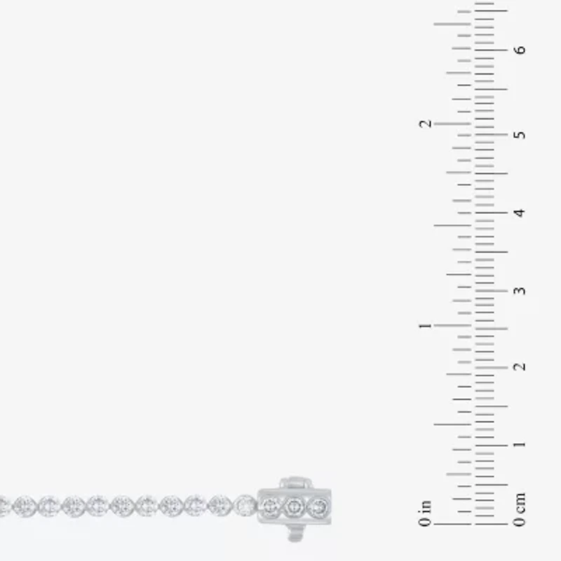 Floating Diamonds (F / Vs2) Womens 5 CT. T.W. Lab Grown White Diamond 14K White Gold 7.25 Inch Tennis Bracelet