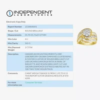 Diamond Blossom (H-I / I1) Womens 2 CT. T.W. Lab Grown White 10K Gold Side Stone Cocktail Ring