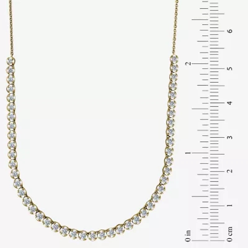 (H-I / I1) Womens White Diamond 10K Gold 12 Inch Tennis Necklace