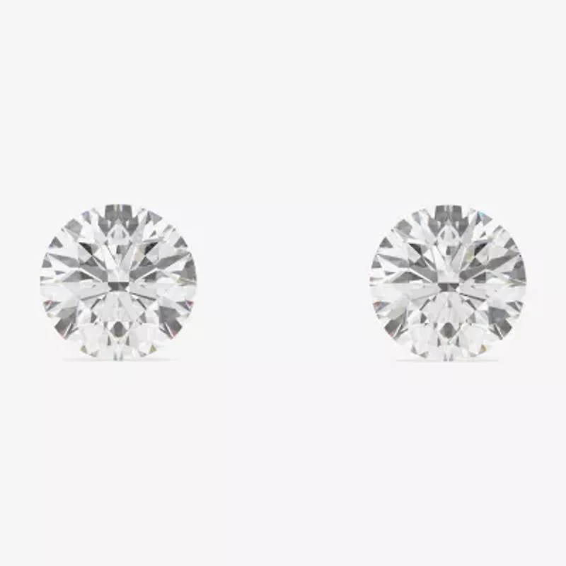 Floating Diamonds (F / Vs2) 2 CT. T.W. Lab Grown White Diamond 14K White Gold 6.7mm Round Stud Earrings
