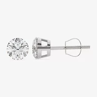 Floating Diamonds (F / Vs2) 3 CT. T.W. Lab Grown White Diamond 14K White Gold 7.9mm Round Stud Earrings