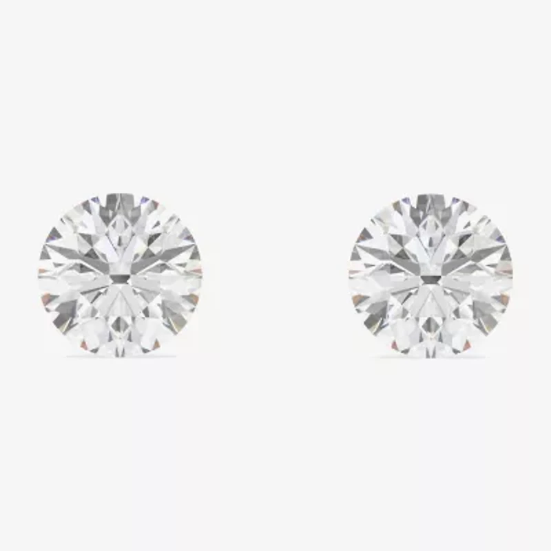 Floating Diamonds (F / Vs2) 3 CT. T.W. Lab Grown White Diamond 14K White Gold 7.9mm Round Stud Earrings