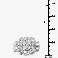 Womens 2 CT. T.W. Natural White Diamond 10K Gold Cushion Engagement Ring