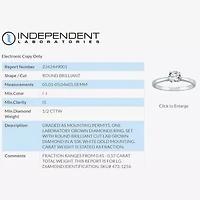 (I-J / I1) Womens 1/2 CT. Lab Grown White Diamond 10K White Gold Round Solitaire Engagement Ring