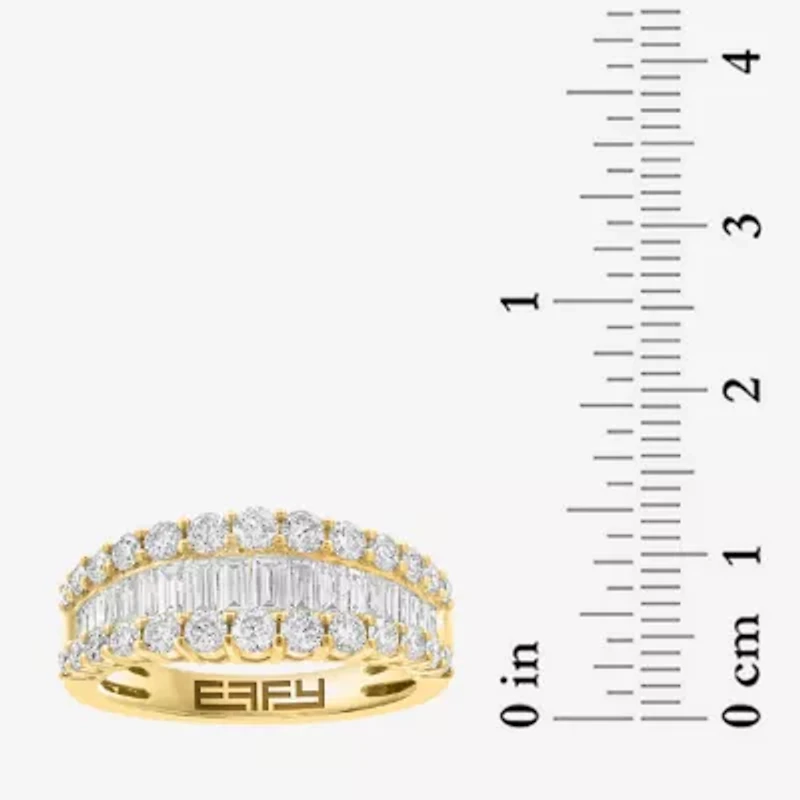 Effy  (G / Si1) Womens 1 1/2 CT. T.W. Lab Grown White Diamond 14K Gold Cocktail Ring