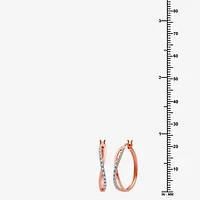 Yes, Please! Womens 1/10 CT. T.W. Natural Diamond 14K Gold Over Silver 26.4mm Hoop Earrings
