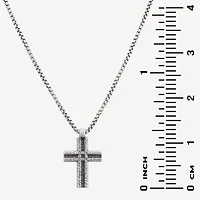 Mens Stainless Steel Cross Hypoallergenic 26 Inch Pendant Necklace