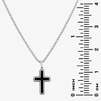 Mens Stainless Steel Cross Hypoallergenic 26 Inch Pendant Necklace