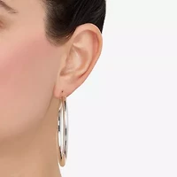 Womens Sterling Silver 60mm Circle Round Hoop Earrings