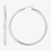 Womens Sterling Silver 60mm Circle Round Hoop Earrings