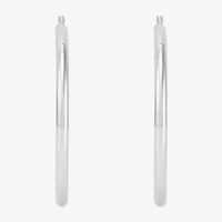 Womens Sterling Silver 60mm Circle Round Hoop Earrings
