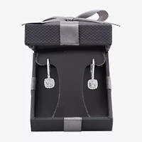 Womens 1/2 CT. T.W. Lab Grown White Diamond Sterling Silver 19mm Cushion Hoop Earrings